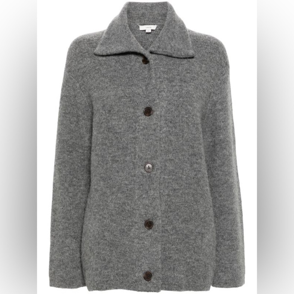 Vince Brushed Grey Button Down Cardigan Jacket FREE SHIPPING